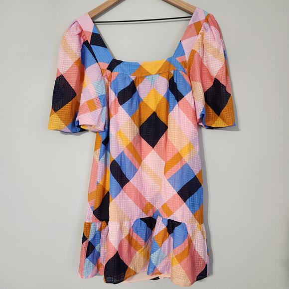 Marie Oliver Kaylee Plaid Mini Dress Spring Summer - Picture 7 of 11